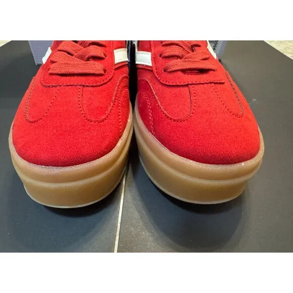 Madden Girl Shoes Womens 8 M Red Mightty Lace-up Gum Sole Low-Top Sneakers Giia - Picture 7 of 11